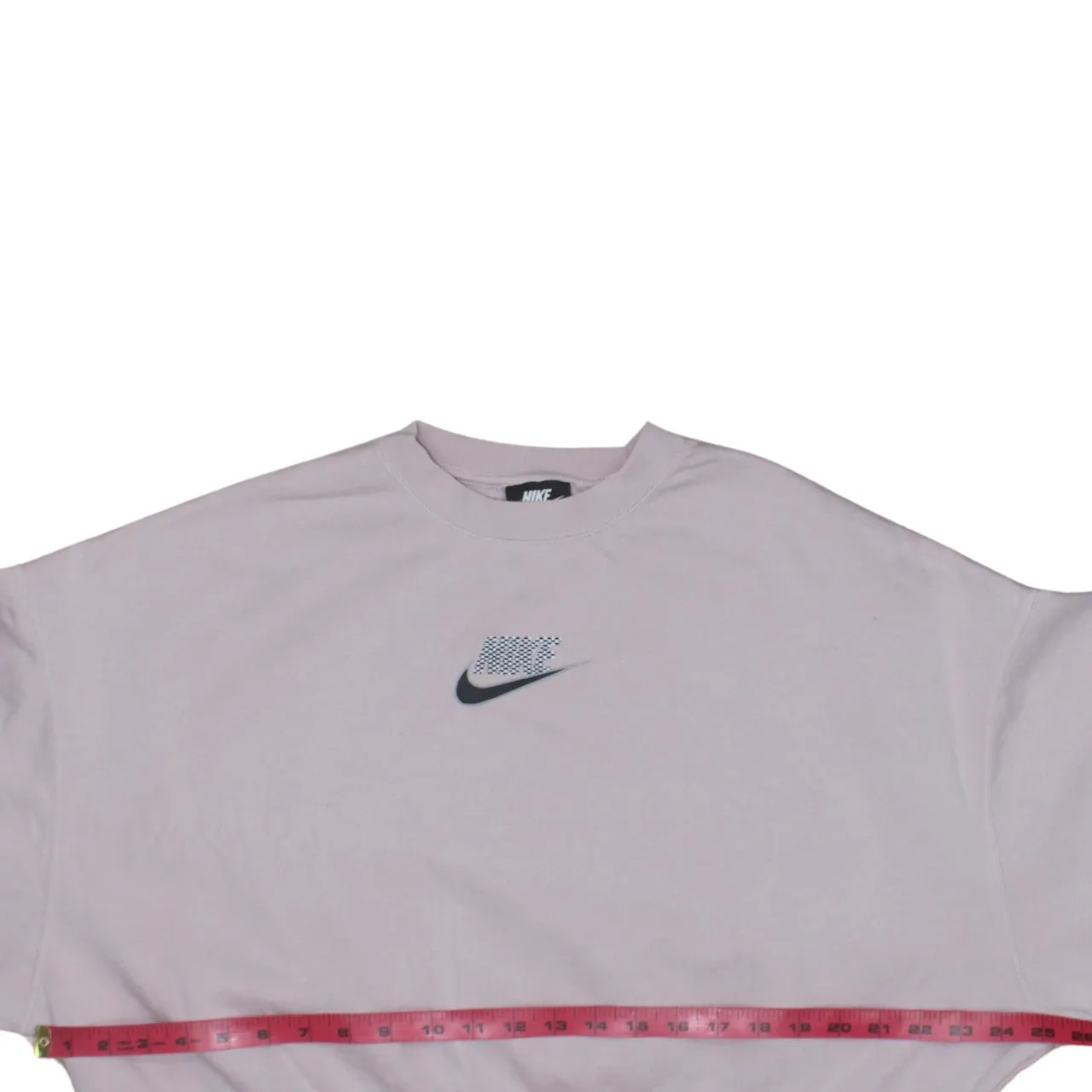 Nike Light Pink Sweatshirt Women’s XSmall Embroidered Swoosh Cropped Crewneck Pullover Fleece Top sold by Vintage Club product image thumbnail 5