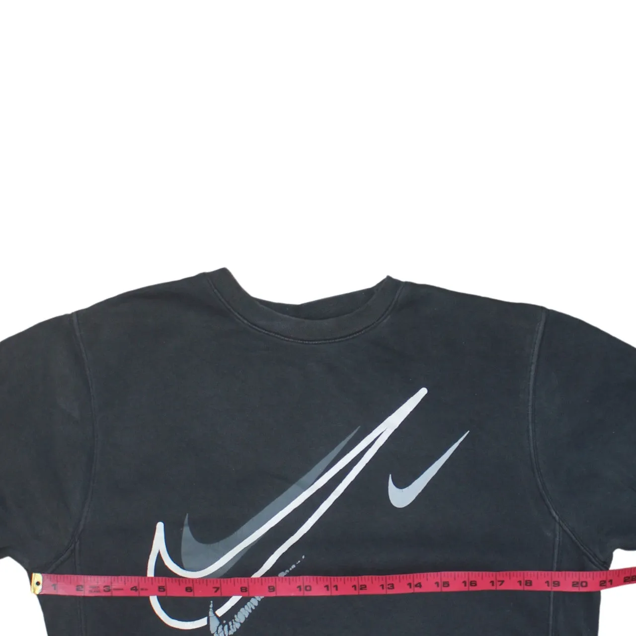 Nike Black Sweatshirt Men's XSmall Printed Swoosh Logo Crewneck Pullover Fleece Top sold by Vintage Club product image thumbnail 5