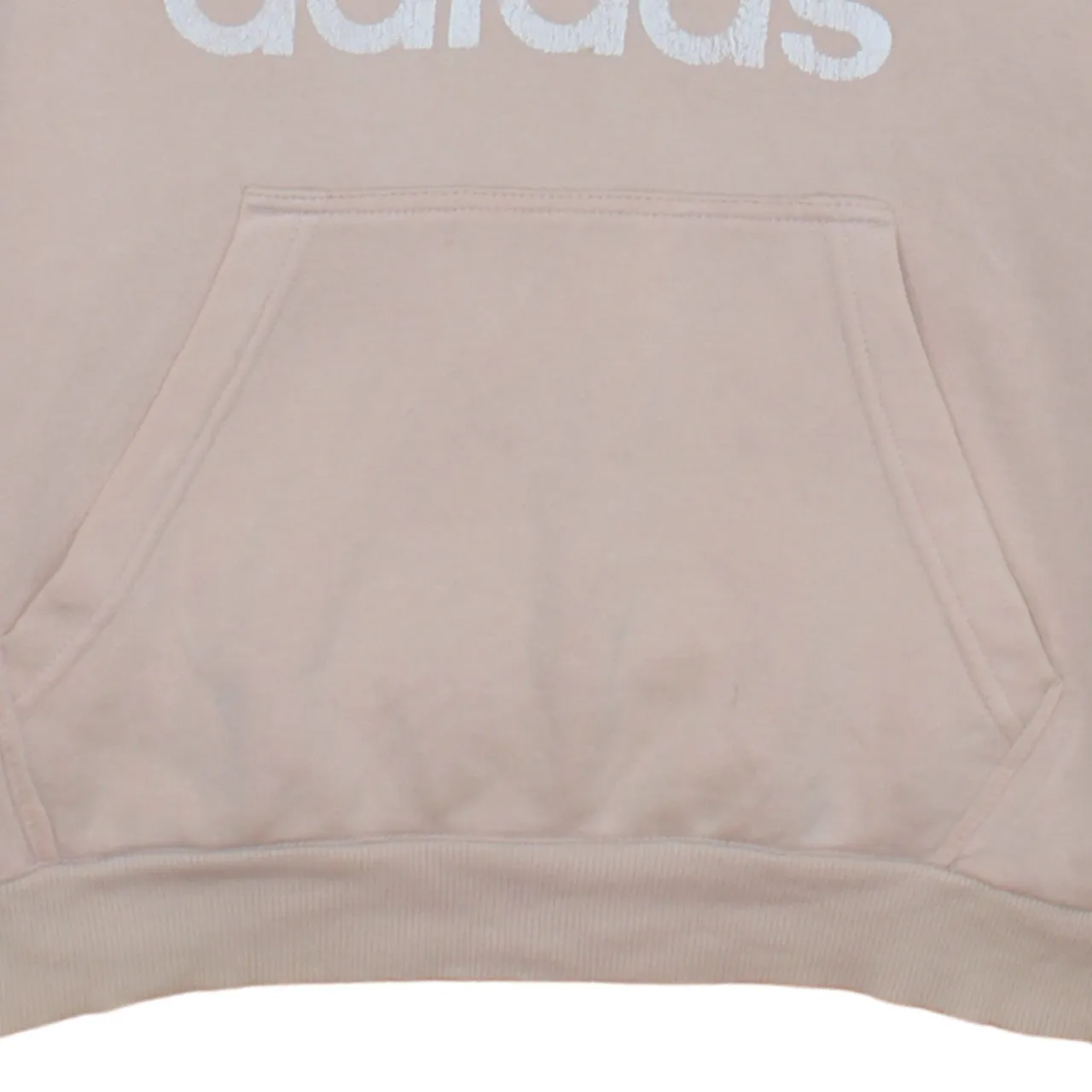 Adidas Light Pink Hoodie Men's Medium Trefoil Printed Logo Front Pocket Pullover Sweatshirt sold by Vintage Club product image thumbnail 4