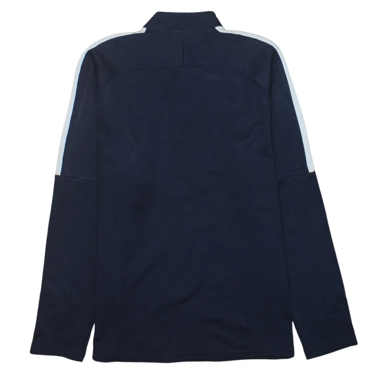 Nike Navy Blue Quarter Zip Sweatshirt Women’s Large Embroidered Swoosh Stripe Sleeves Top sold by Vintage Club product image thumbnail 2