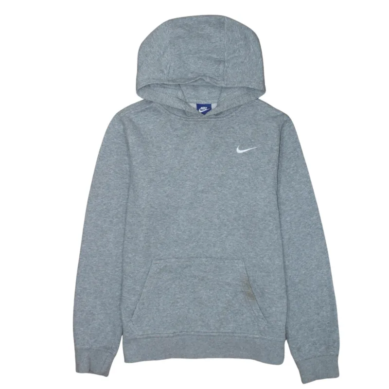 Nike Grey Hoodie Women’s XLarge Embroidered Swoosh Front Pocket Fleece Pullover Sweatshirt sold by Vintage Club