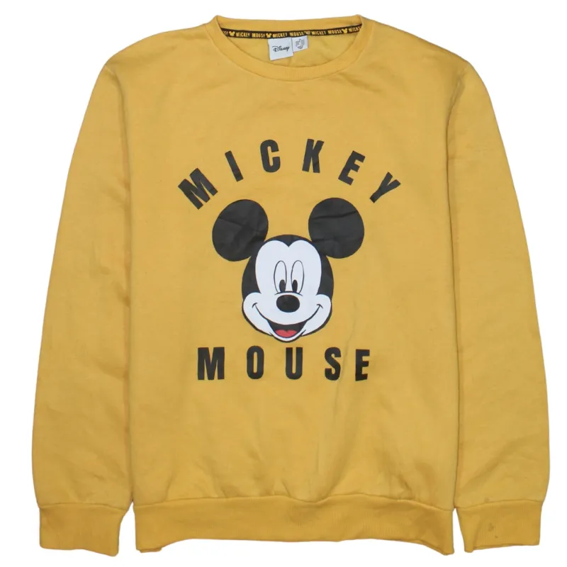 Disney Mustard Yellow Sweatshirt Women’s Medium Mickey Mouse Printed Graphic Pullover Top sold by Vintage Club