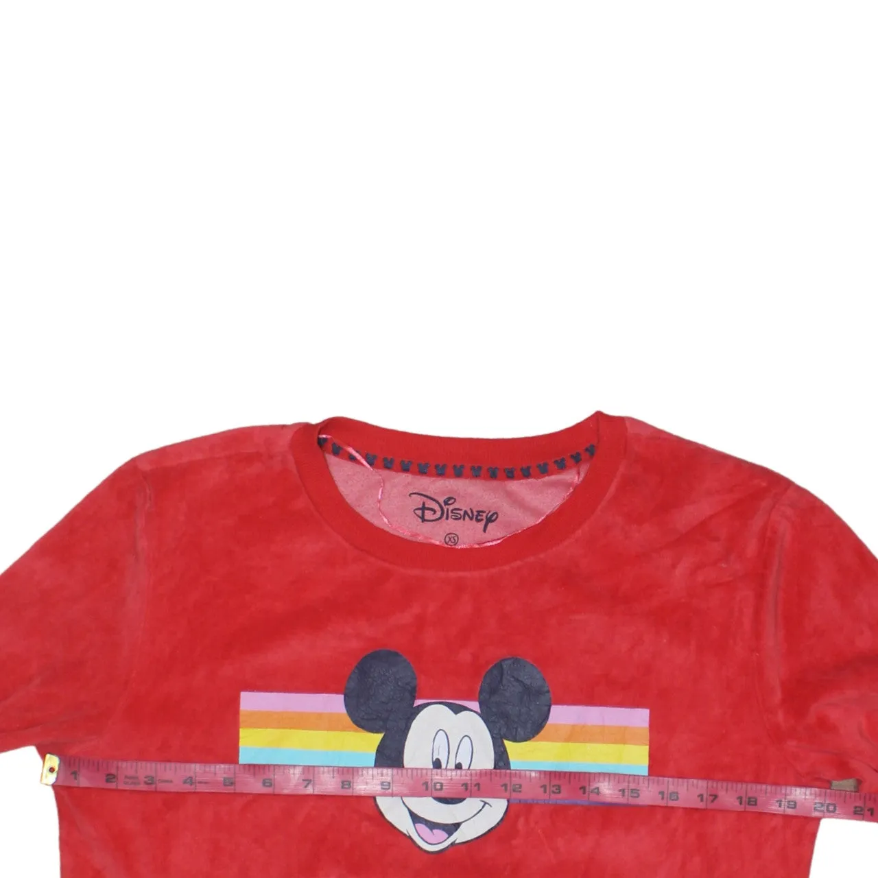 Disney Red Mickey Mouse Sweatshirt Women's XSmall Printed Rainbow Graphic Pullover Fleece Top sold by Vintage Club product image thumbnail 5