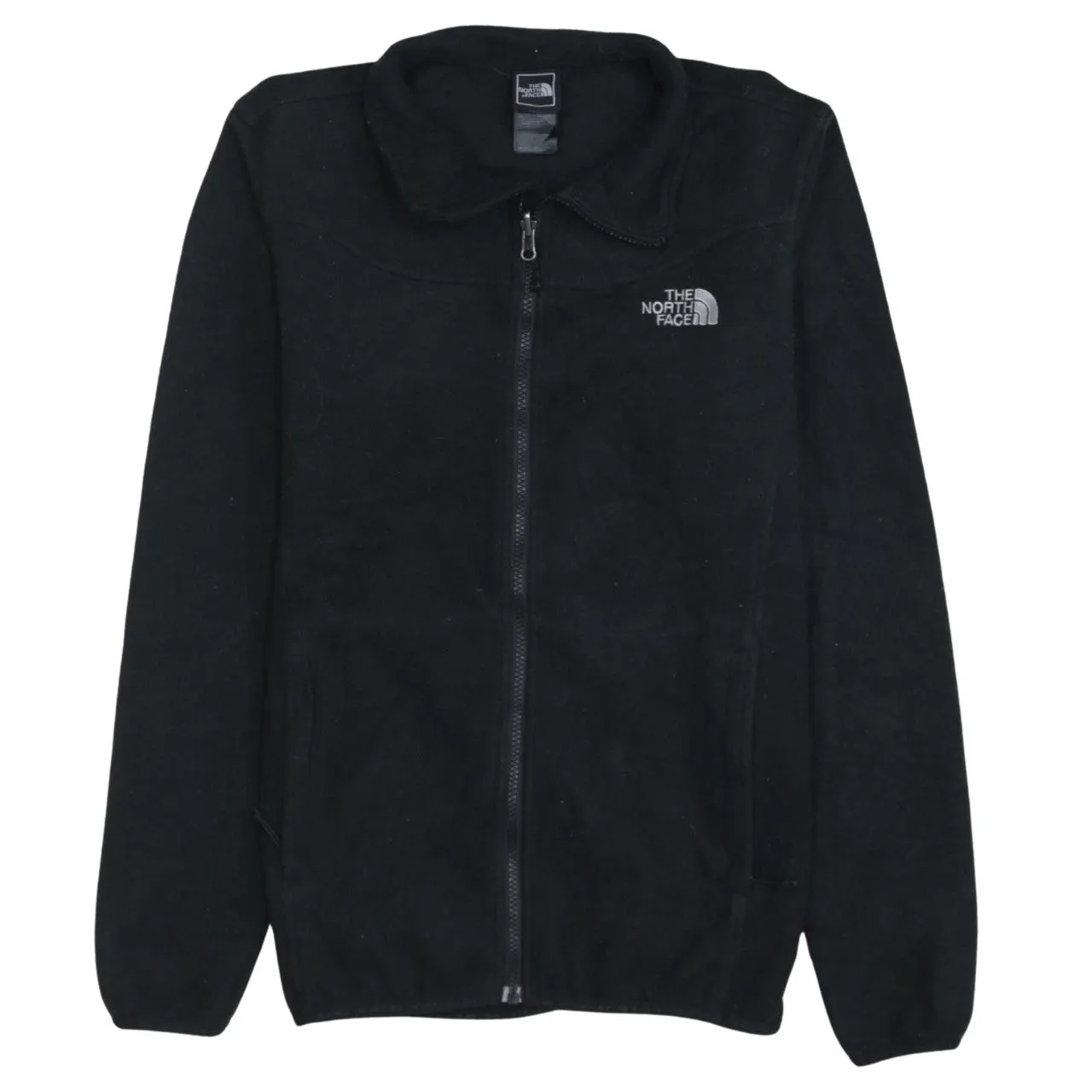 The North Face Black Fleece Jacket Men's Small Full Zip Embroidered Chest Logo Outdoor Top sold by Vintage Club