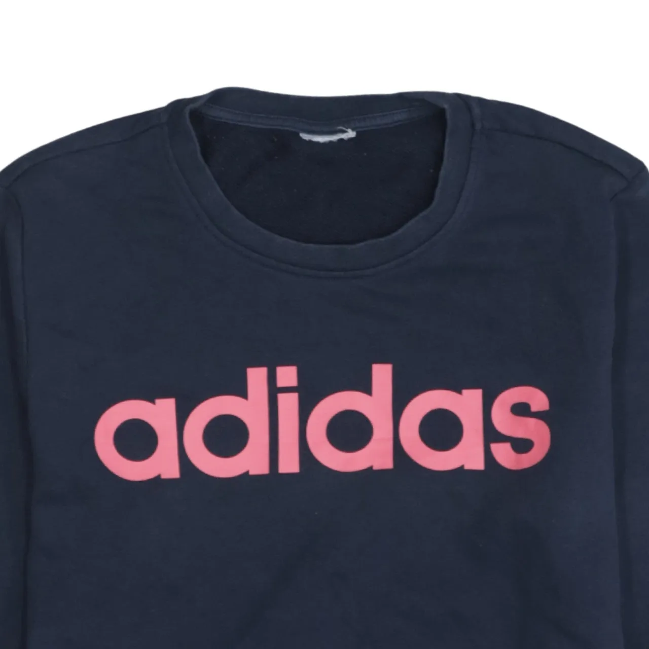 Adidas Navy Blue Sweatshirt Men's Small Printed Logo Crewneck Pullover Fleece Top sold by Vintage Club product image thumbnail 3