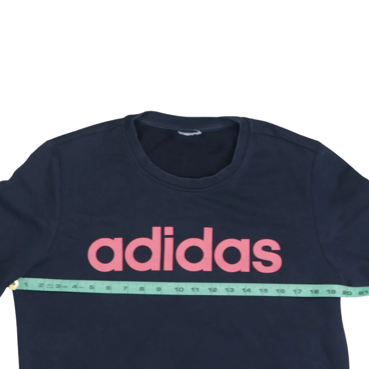 Adidas Navy Blue Sweatshirt Men's Small Printed Logo Crewneck Pullover Fleece Top sold by Vintage Club product image thumbnail 5