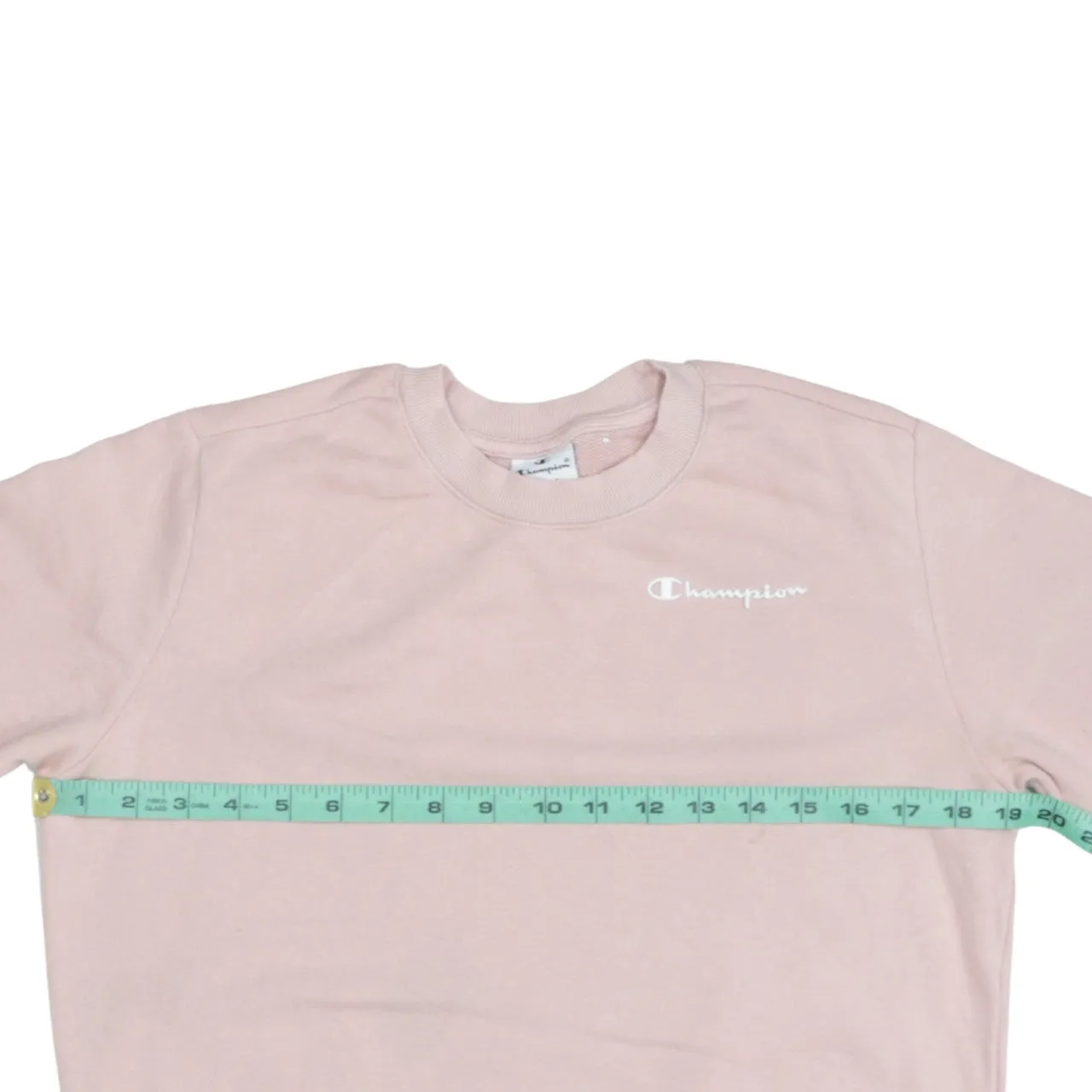 Champion Light Pink Sweatshirt Women's Small Printed Logo Crewneck Pullover Top sold by Vintage Club product image thumbnail 5