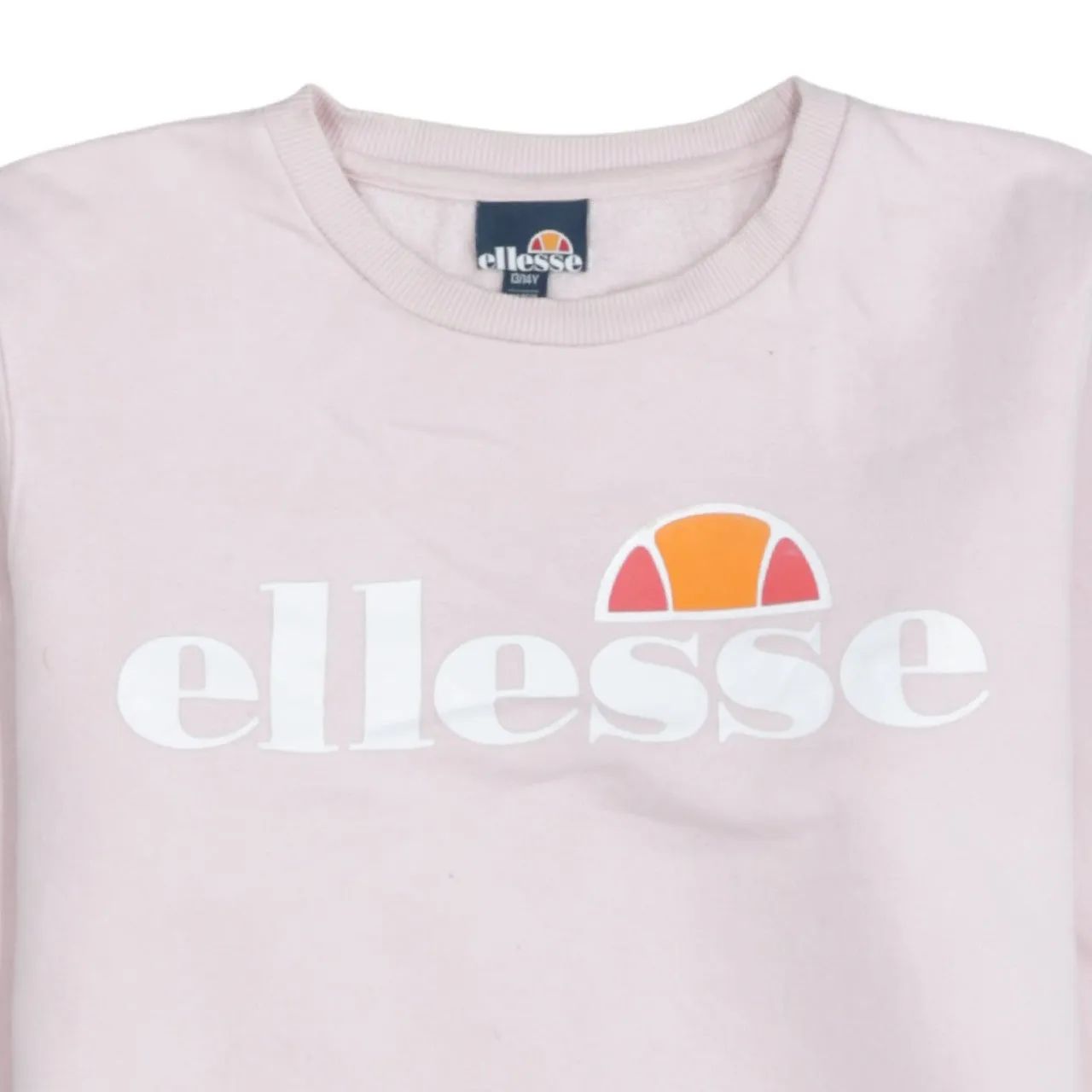 Ellesse Light Pink Sweatshirt Women's Large Printed Logo Crewneck Pullover Fleece Top sold by Vintage Club product image thumbnail 3