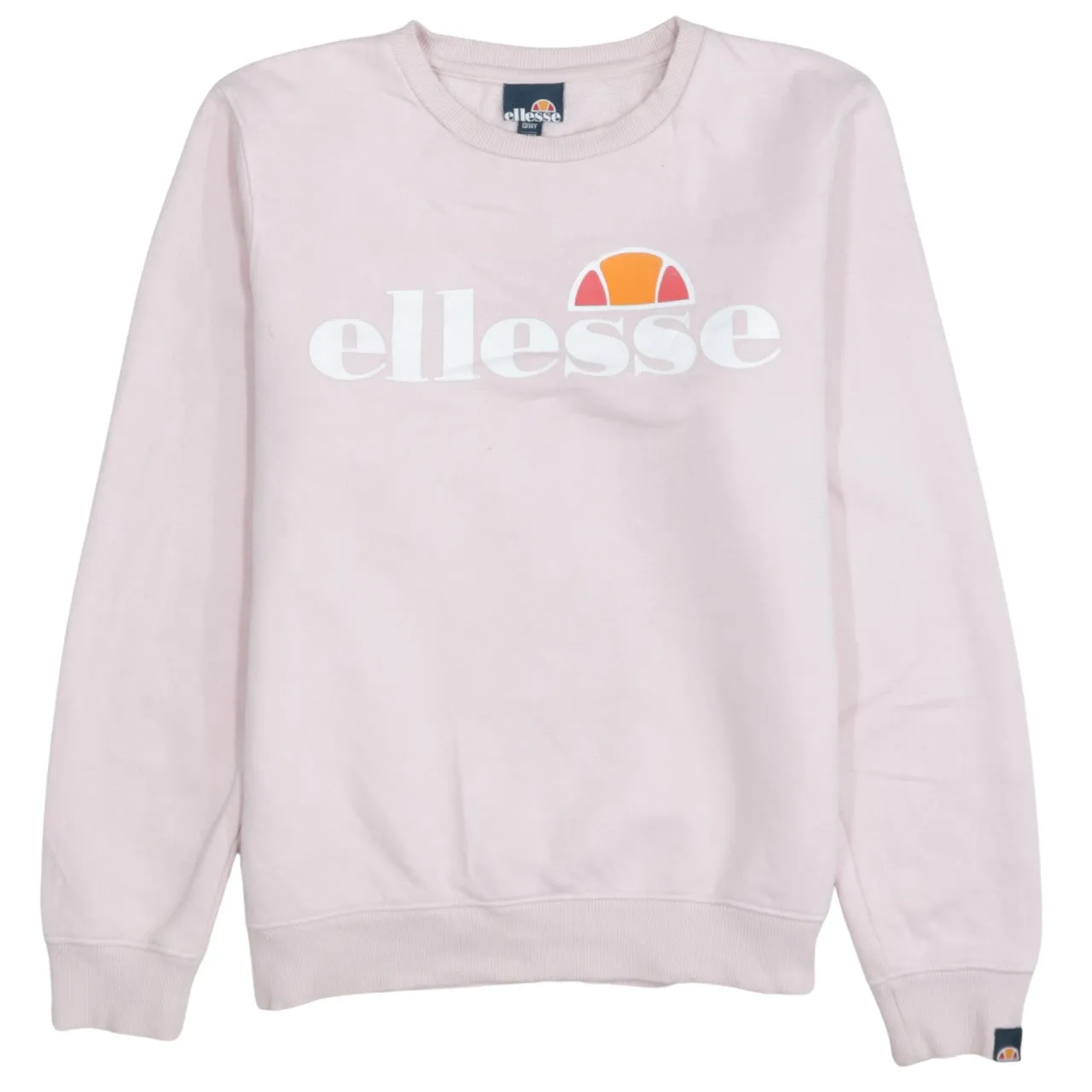 Ellesse Light Pink Sweatshirt Women's Large Printed Logo Crewneck Pullover Fleece Top sold by Vintage Club