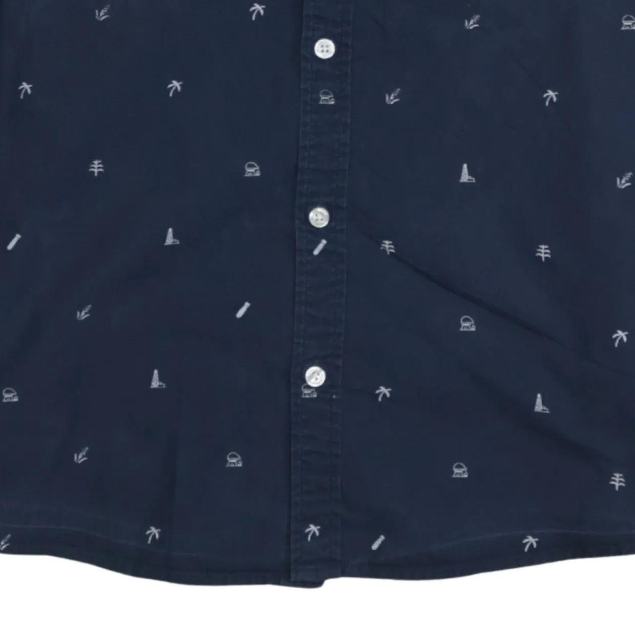 Carhartt Navy Blue Shirt Men's Medium All Over Print Button Up Long Sleeve Casual Top sold by Vintage Club product image thumbnail 4