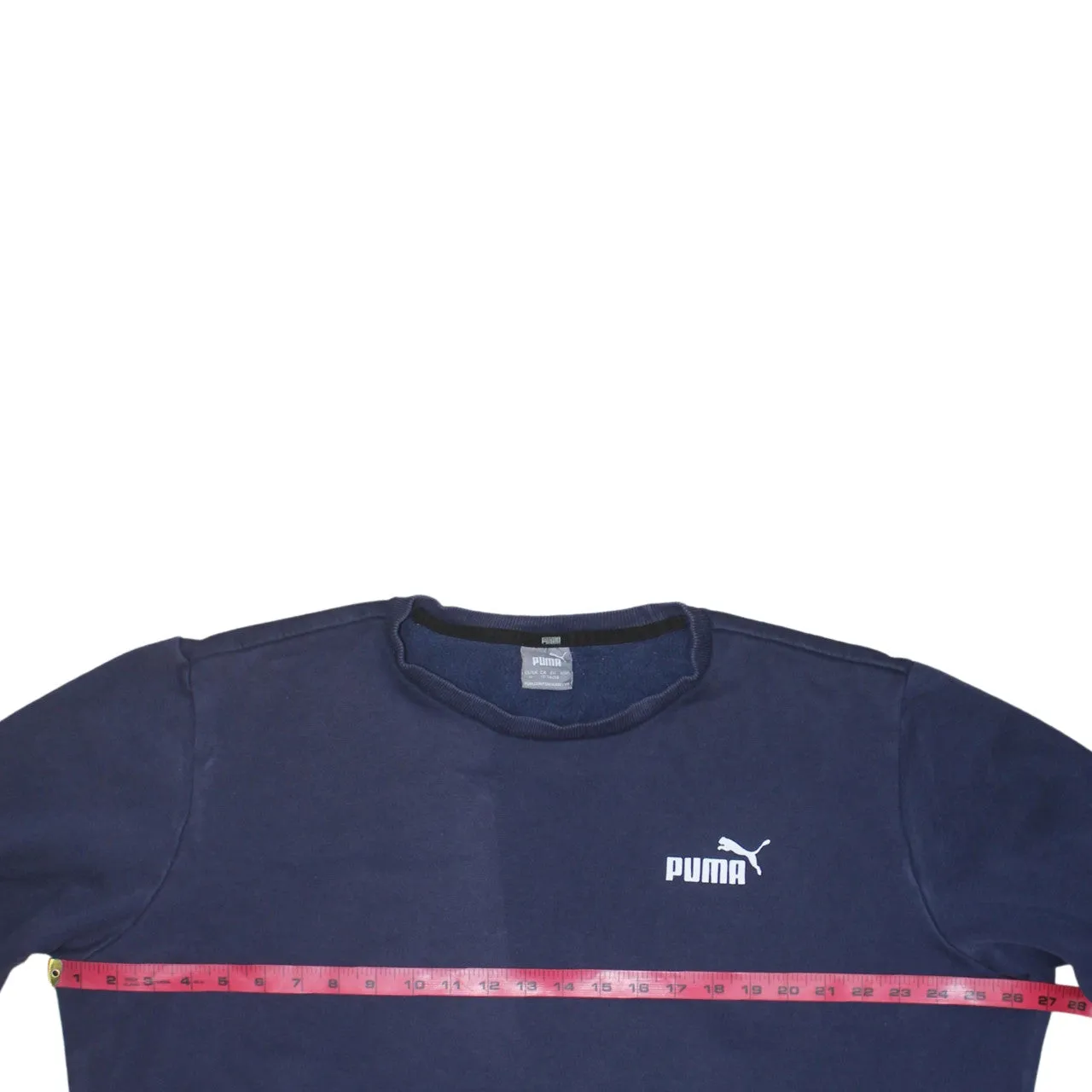 Puma Navy Blue Sweatshirt Men's XLarge Printed Chest Logo Ribbed Cuffs Crewneck Pullover sold by Vintage Club product image thumbnail 5