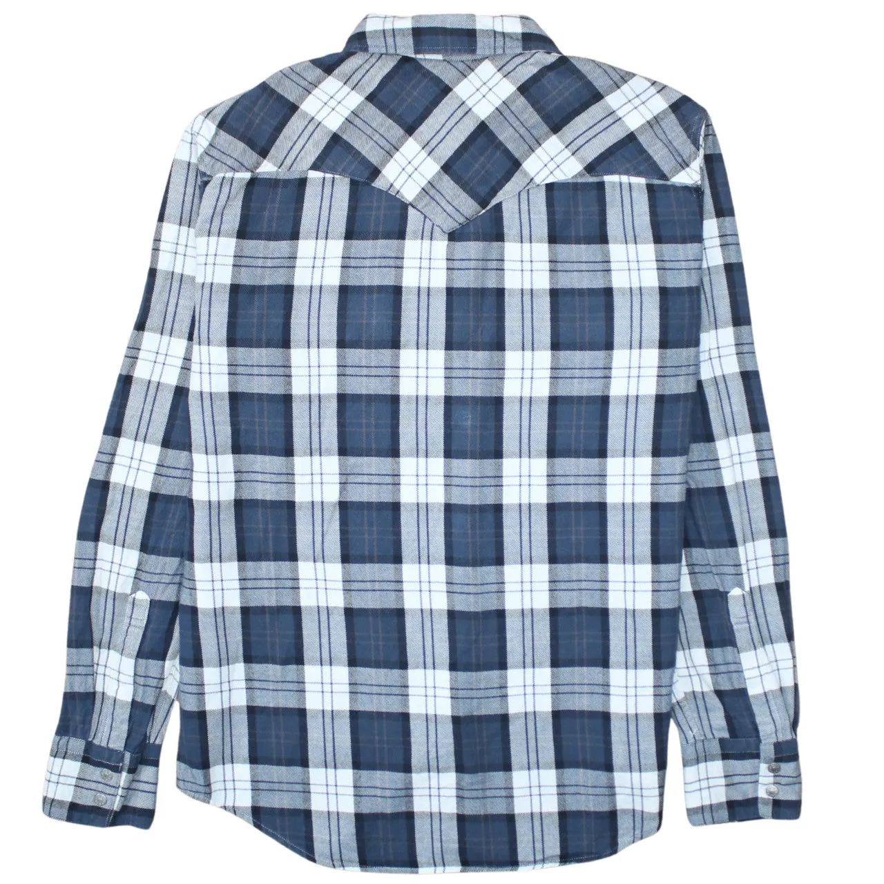 Levi's Blue Check Shirt Men's Medium Western Plaid Long Sleeve Snap Front Cotton sold by Vintage Club product image thumbnail 2