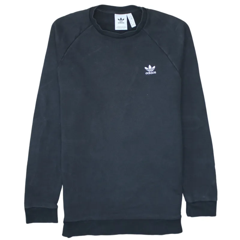 Adidas Black Sweatshirt Men's Medium Embroidered Trefoil Logo Crewneck Pullover Top sold by Vintage Club