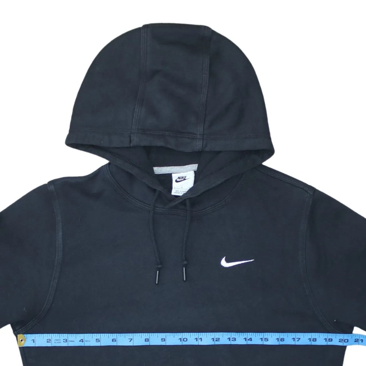 Nike Black Hoodie Men's Small Embroidered Swoosh Front Pocket Pullover Sweatshirt sold by Vintage Club product image thumbnail 5