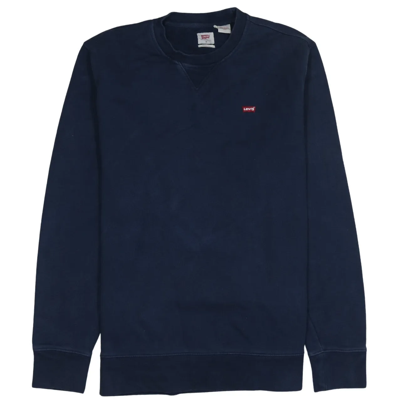 Levi's Navy Blue Sweatshirt Men's Medium Embroidered Chest Logo Crewneck Pullover Top sold by Vintage Club