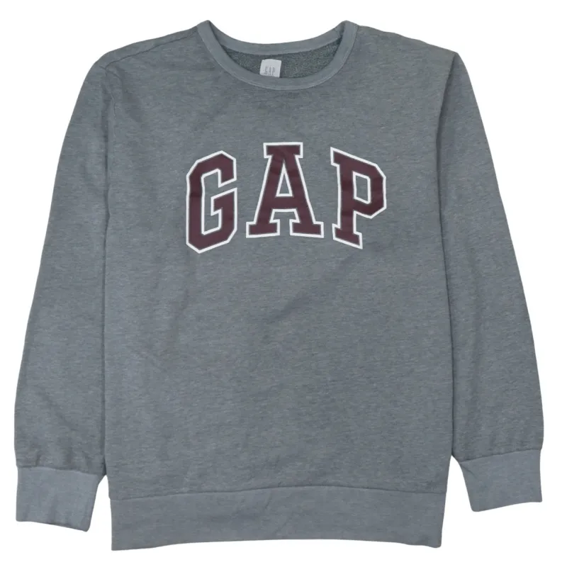 Gap Grey Sweatshirt Men's XXLarge Printed Logo Crewneck Ribbed Cuffs Pullover Top made by GAP