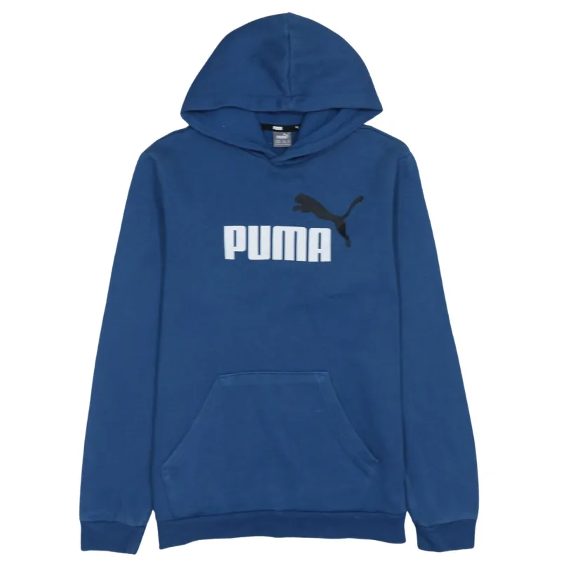 Puma Blue Hoodie Women’s XLarge Printed Logo Front Pouch Pullover Sweatshirt made by Puma