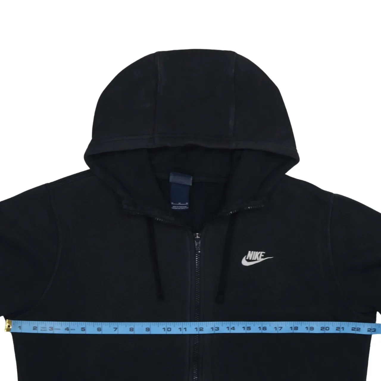 Nike Black Full Zip Hoodie Men’s Medium Embroidered Swoosh Split Pocket Sweatshirt sold by Vintage Club product image thumbnail 5