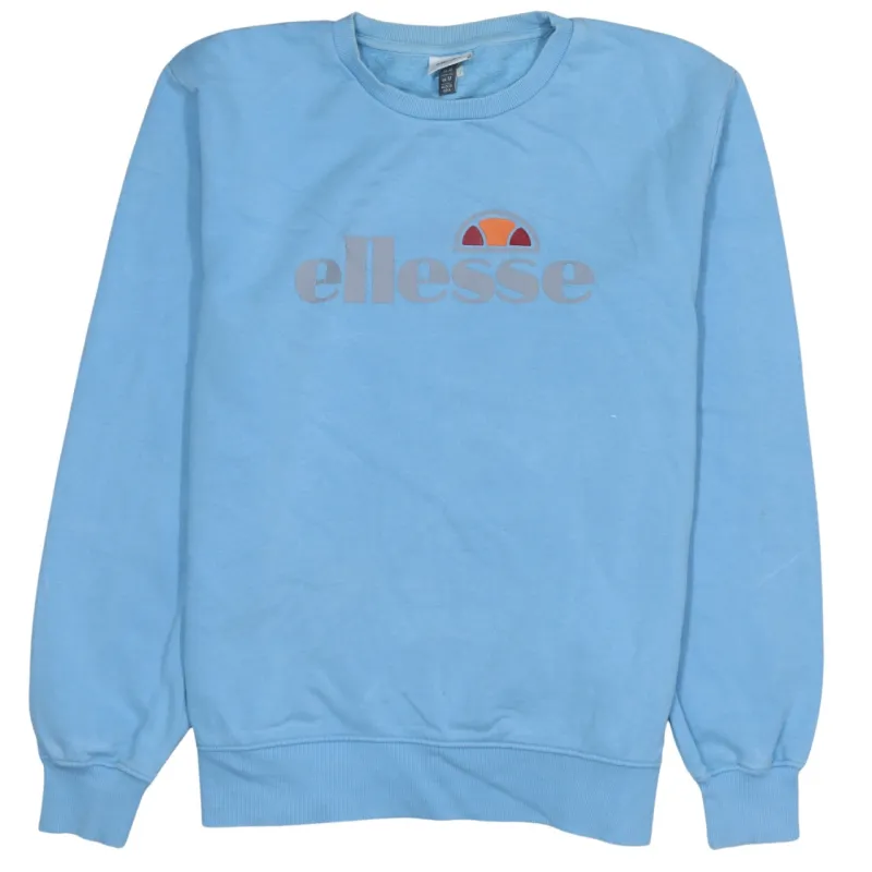 Ellesse Light Blue Sweatshirt Men's Medium Printed Chest Logo Ribbed Cuffs Pullover Top made by Ellesse