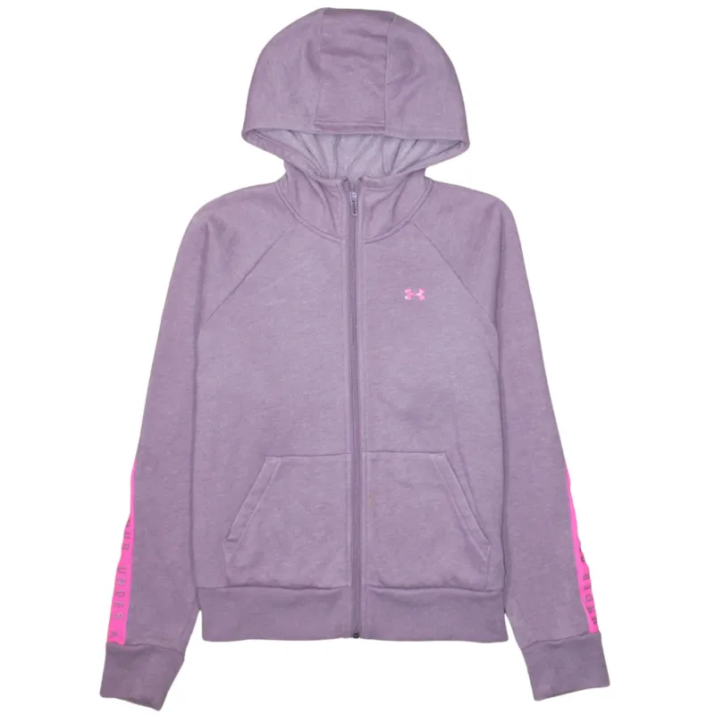 Under Armour 90's Drawstring Pockets Full Zip Up Hoodie Medium Purple sold by Vintage Club
