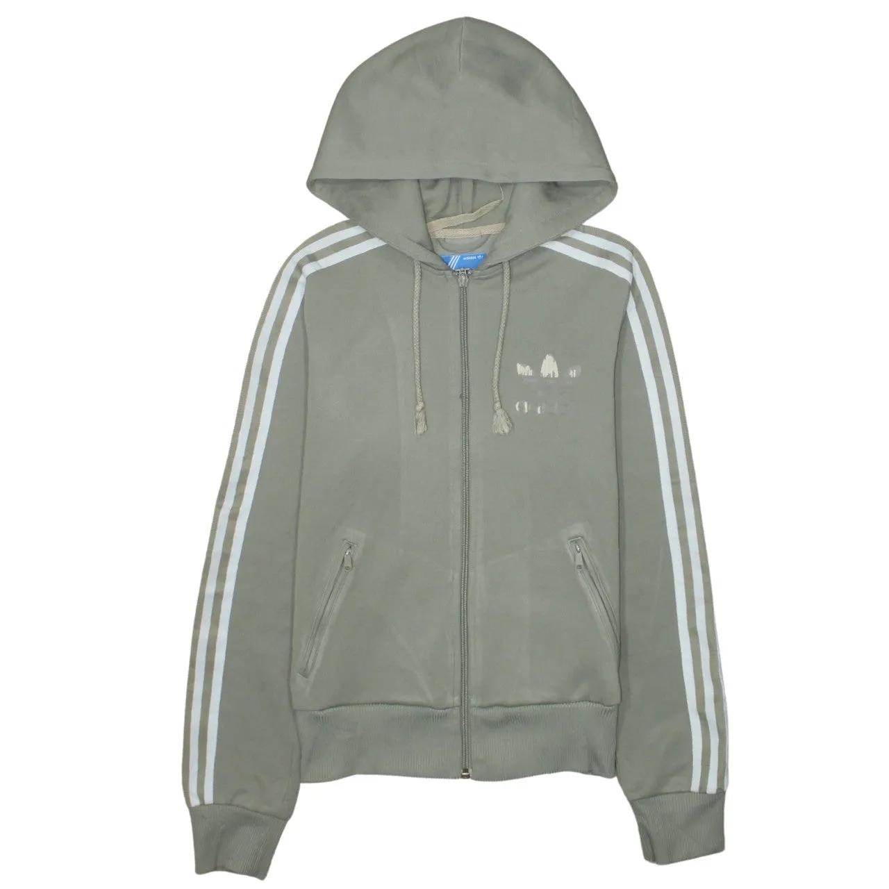 Adidas 90's Striped Sleeve Full Zip Up Hoodie Small Green sold by Vintage Club