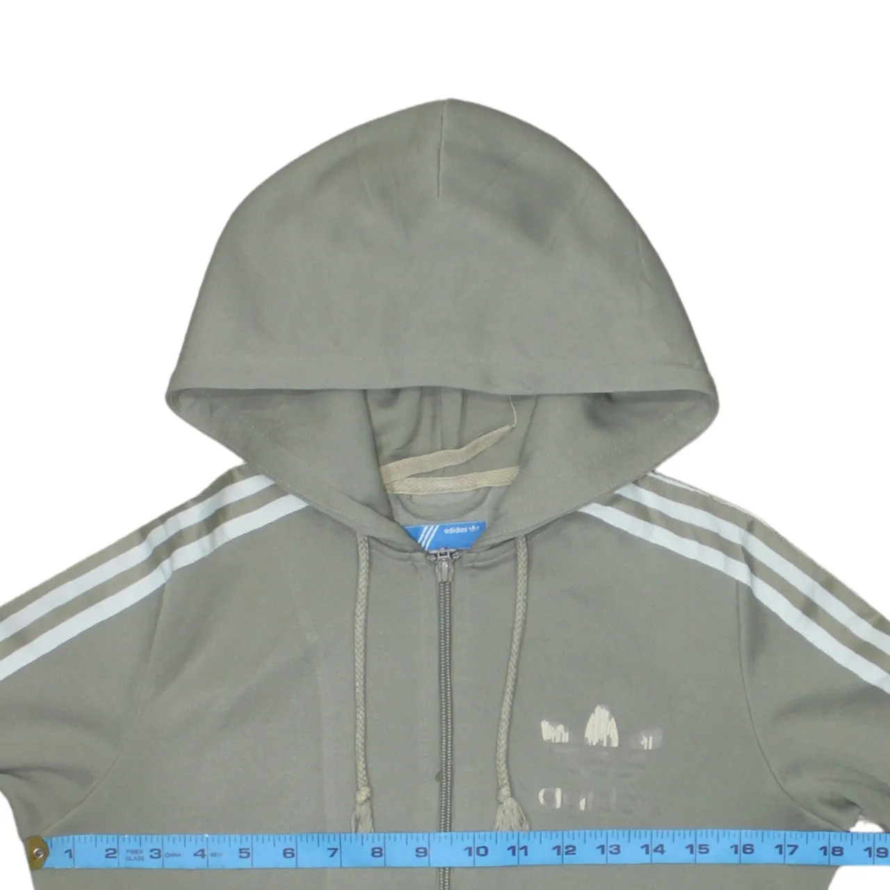 Adidas 90's Striped Sleeve Full Zip Up Hoodie Small Green sold by Vintage Club product image thumbnail 5