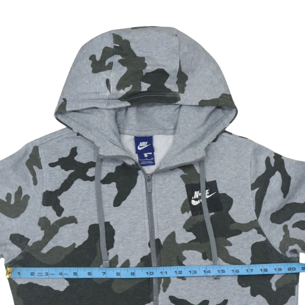 Nike 90's Swoosh Full Zip Up Hoodie Small Grey sold by Vintage Club product image thumbnail 5