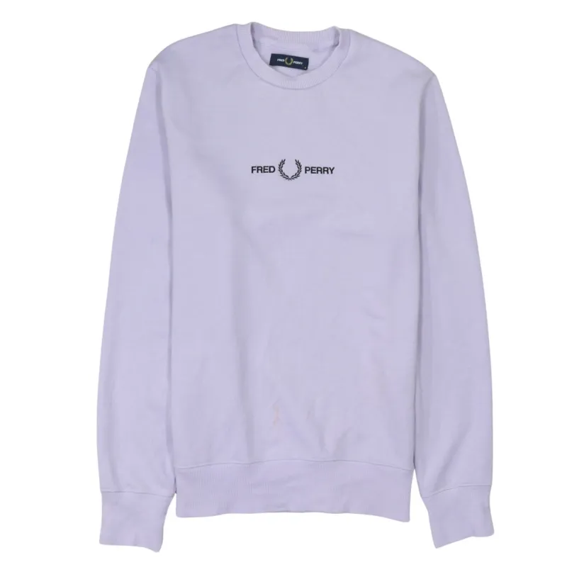 FRED PERRY 90's Lightweight Crew Neck Sweatshirt Medium Purple made by Fred Perry