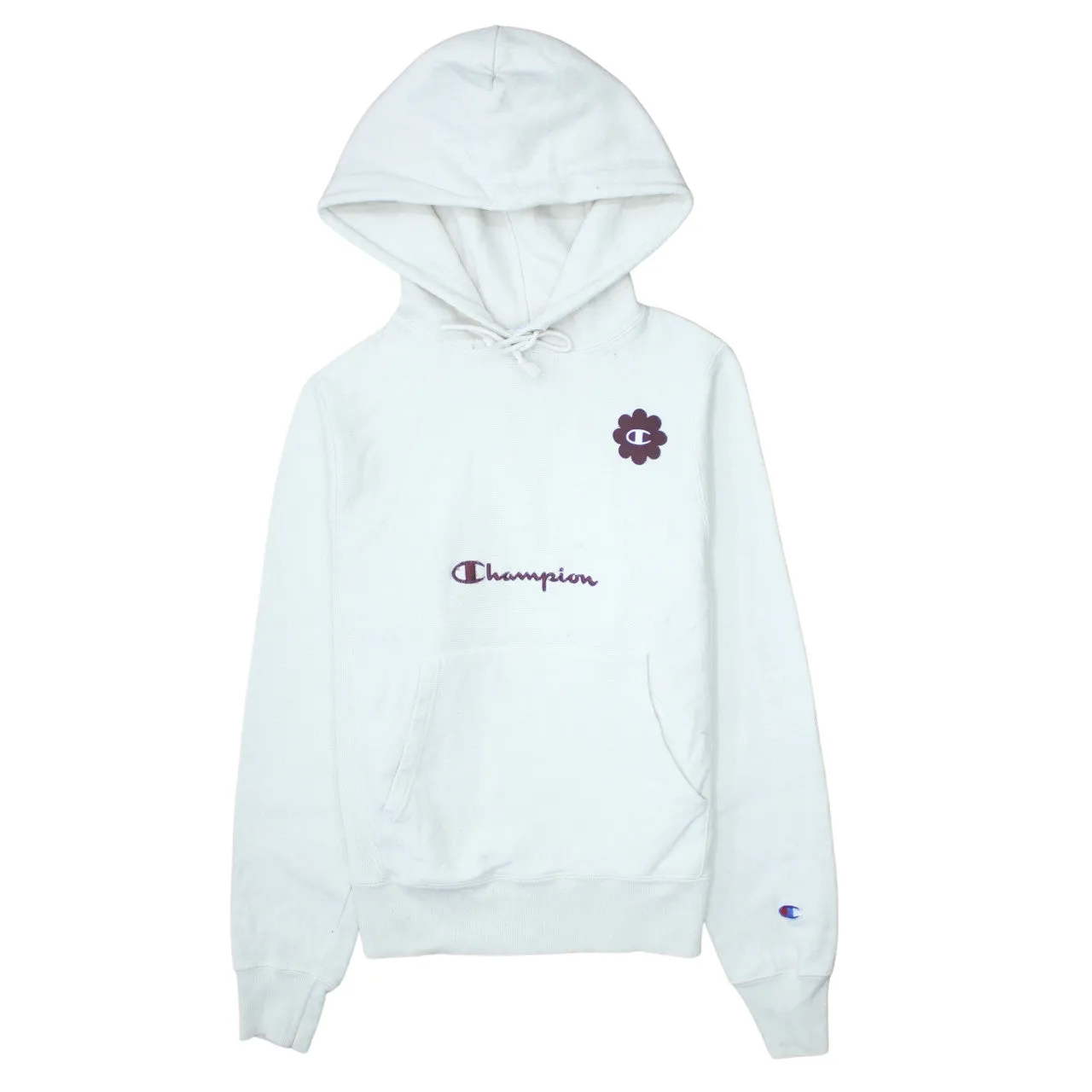 Champion 90's Drawstring Pockets Pullover Hoodie XSmall White sold by Vintage Club