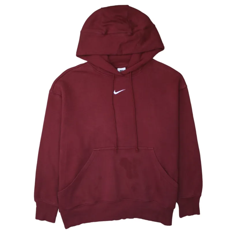 Nike 90's Center Middle Swoosh Pullover Hoodie Medium Red made by Nike