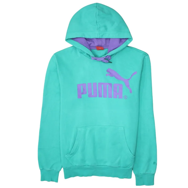 Puma 90's Spellout Pullover Hoodie Medium Green made by Puma