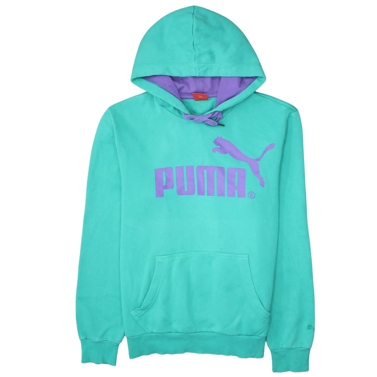 Puma 90's Spellout Pullover Hoodie Medium Green sold by Vintage Club