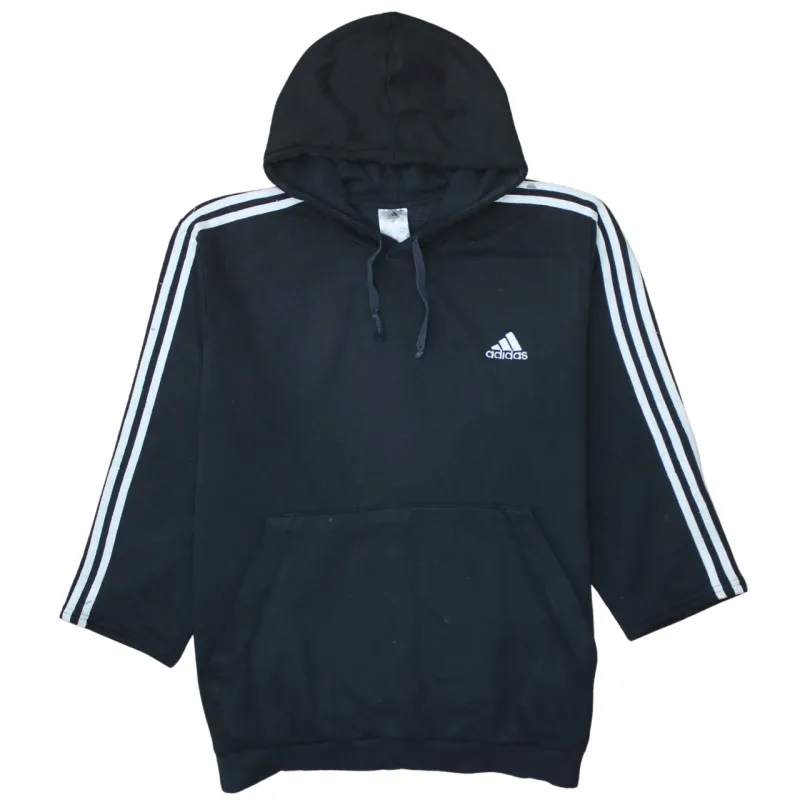 Adidas 90's Striped Sleeve Pullover Hoodie XLarge Black sold by Vintage Club