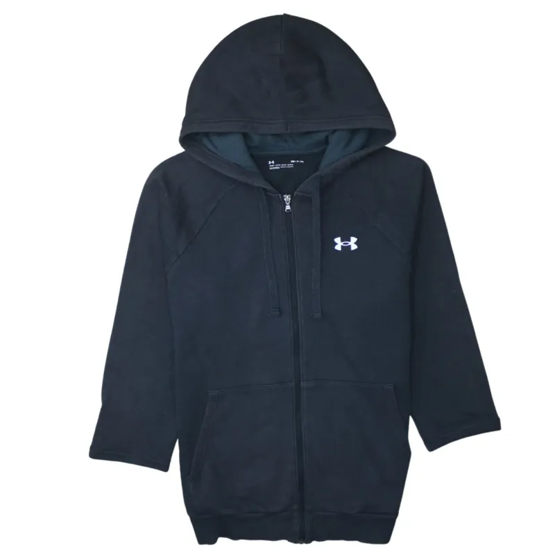 Under Armour 90's Drawstring Pockets Full Zip Up Hoodie Small Black sold by Vintage Club