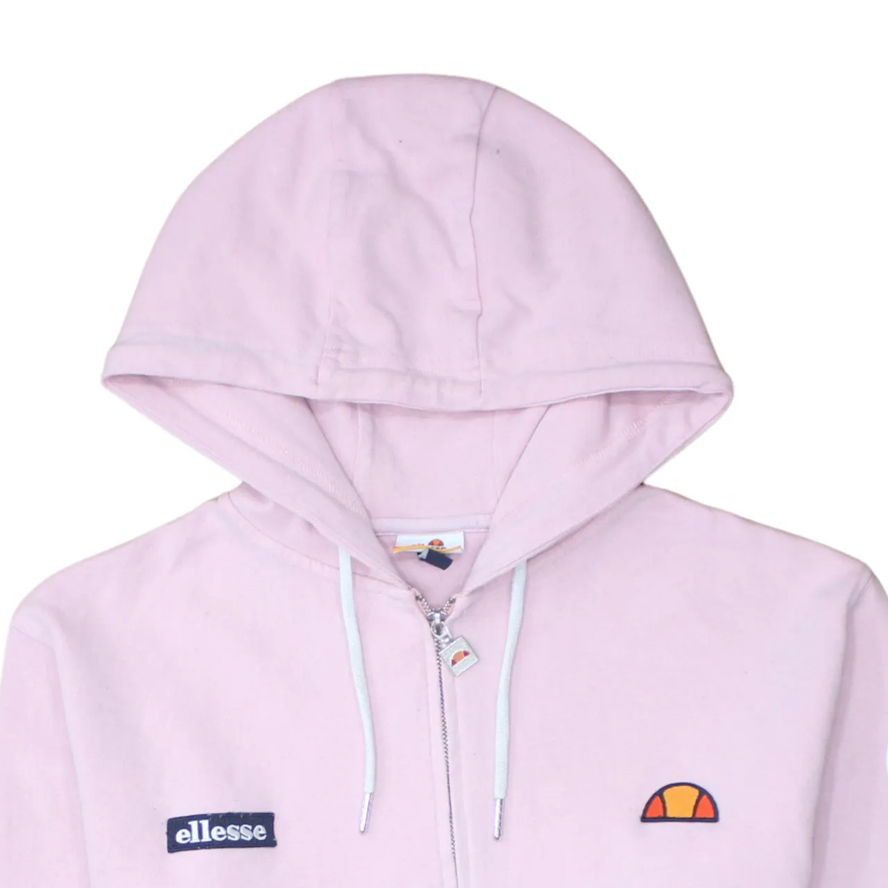 Ellesse 90's Drawstring Pockets Full Zip Up Hoodie Medium Pink sold by Vintage Club product image thumbnail 3