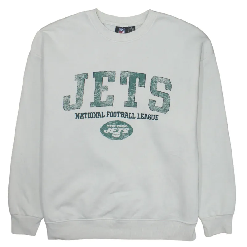 NFL 90's Jets National Football League Crew Neck Sweatshirt Medium Beige Cream sold by Vintage Club
