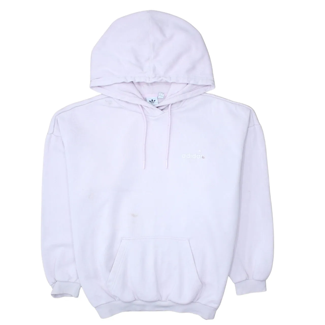 Adidas 90's Drawstring Pockets Pullover Hoodie Small Pink sold by Vintage Club