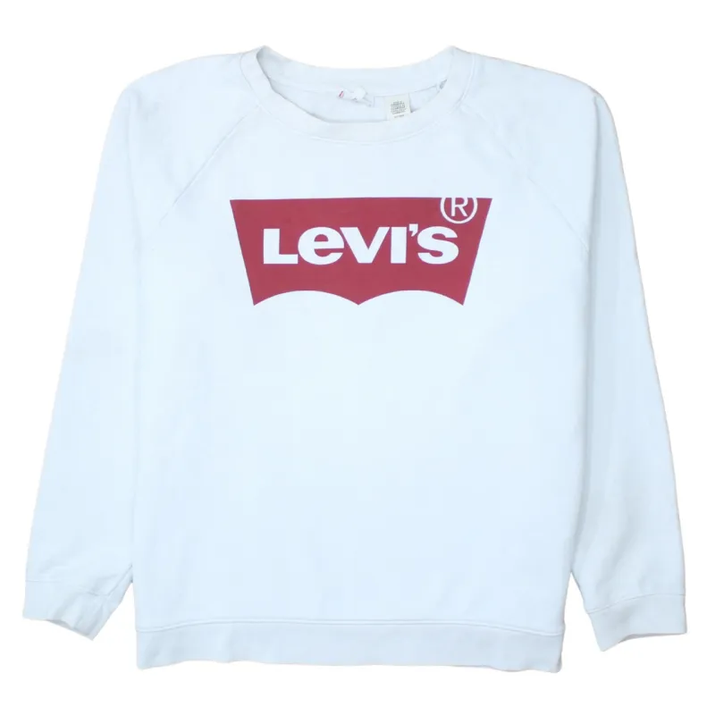 Levi's 90's Spellout Crew Neck Sweatshirt XLarge White sold by Vintage Club