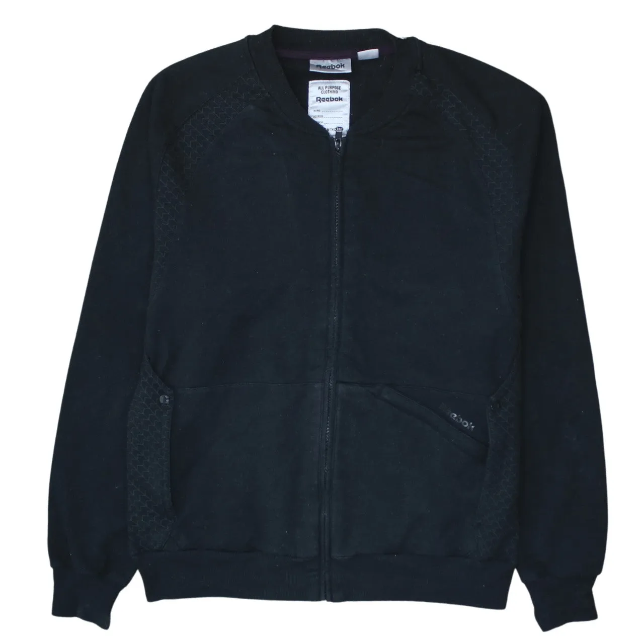 Reebok 90's Plain Full Zip Up Sweatshirt Large Black sold by Vintage Club