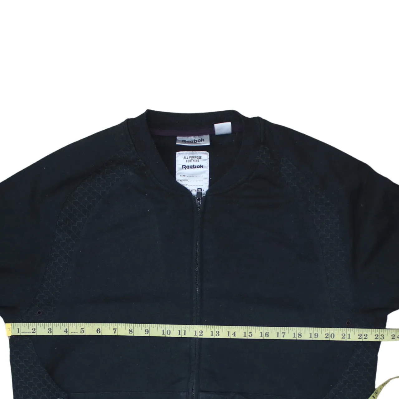 Reebok 90's Plain Full Zip Up Sweatshirt Large Black sold by Vintage Club product image thumbnail 5