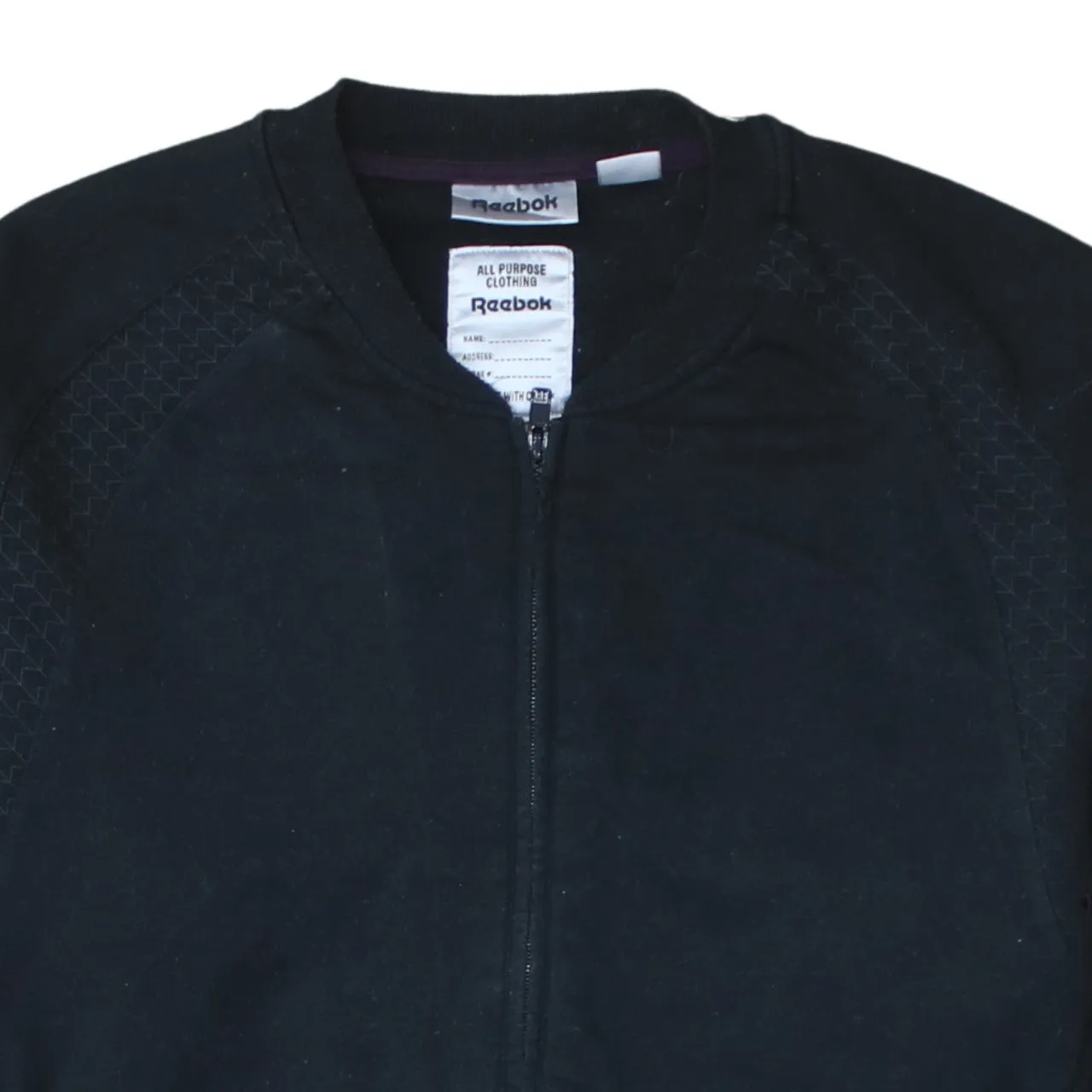 Reebok 90's Plain Full Zip Up Sweatshirt Large Black sold by Vintage Club product image thumbnail 3