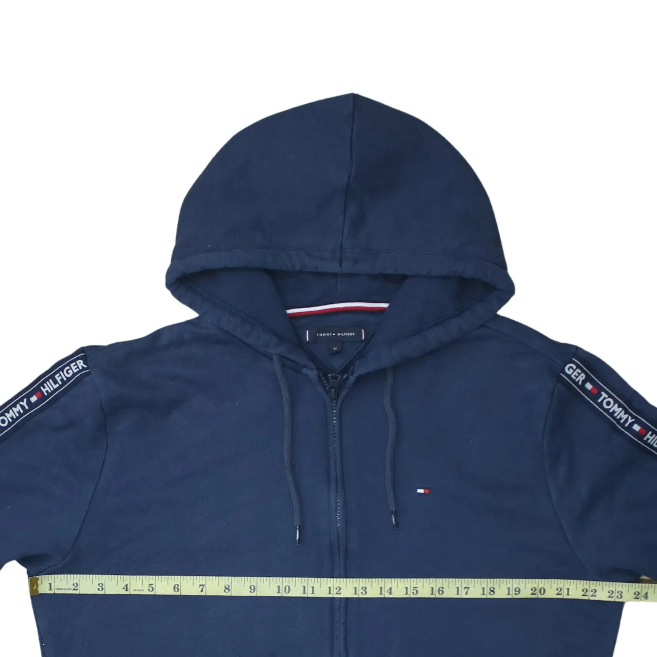 Tommy Hilfiger 90's Drawstring Pockets Full Zip Up Hoodie XLarge Navy Blue sold by Vintage Club product image thumbnail 5