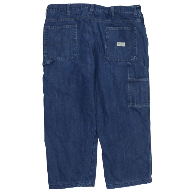 Wrangler 90's Drawstring Pockets Straight Leg Baggy Jeans / Pants 40 Blue made by Wrangler