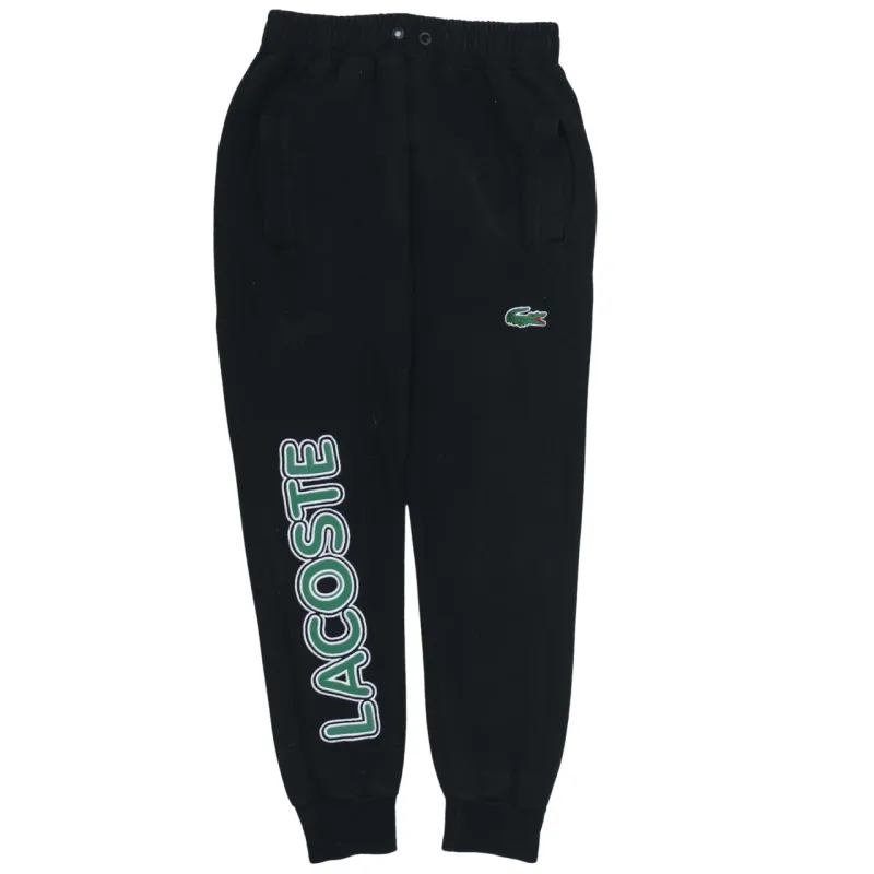 Lacoste 90's Rib Cuff Casual Joggers / Sweatpants Small Black made by Lacoste
