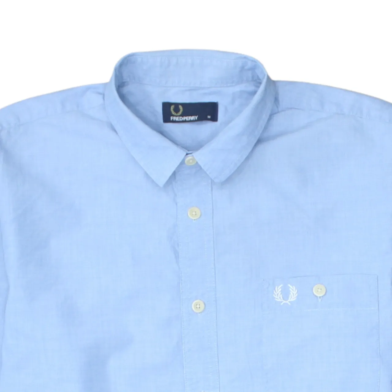 FRED PERRY 90's Long Sleeve Button Up Shirt Medium Blue sold by Vintage Club product image thumbnail 3