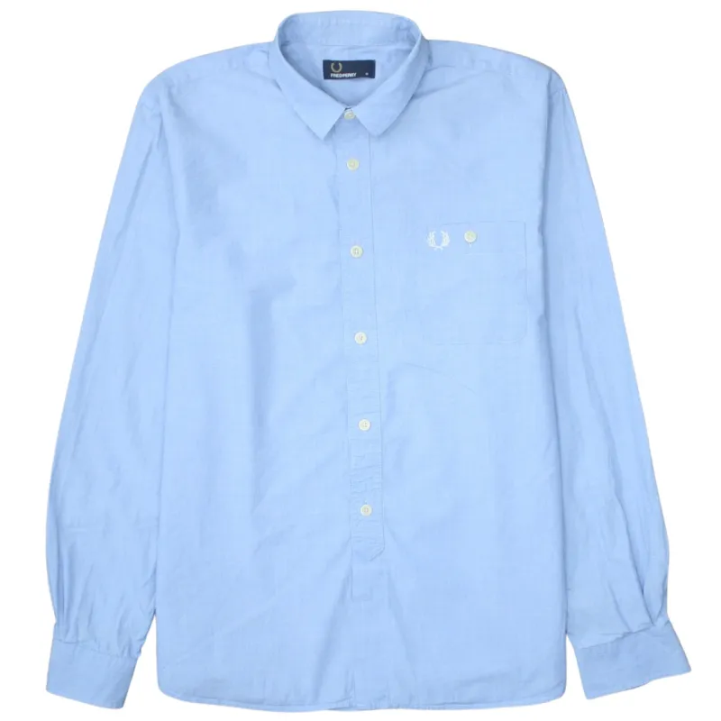 FRED PERRY 90's Long Sleeve Button Up Shirt Medium Blue sold by Vintage Club