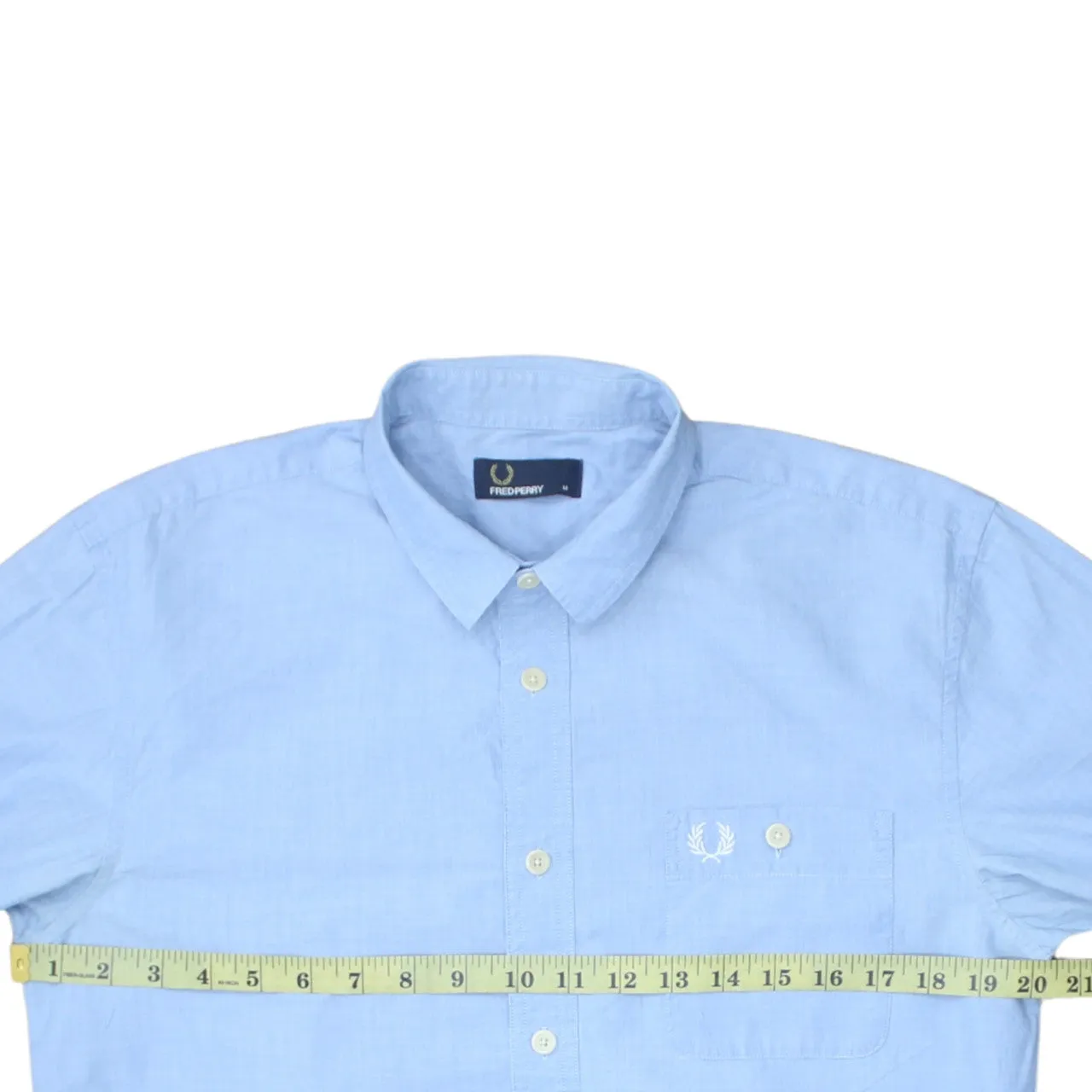 FRED PERRY 90's Long Sleeve Button Up Shirt Medium Blue sold by Vintage Club product image thumbnail 5