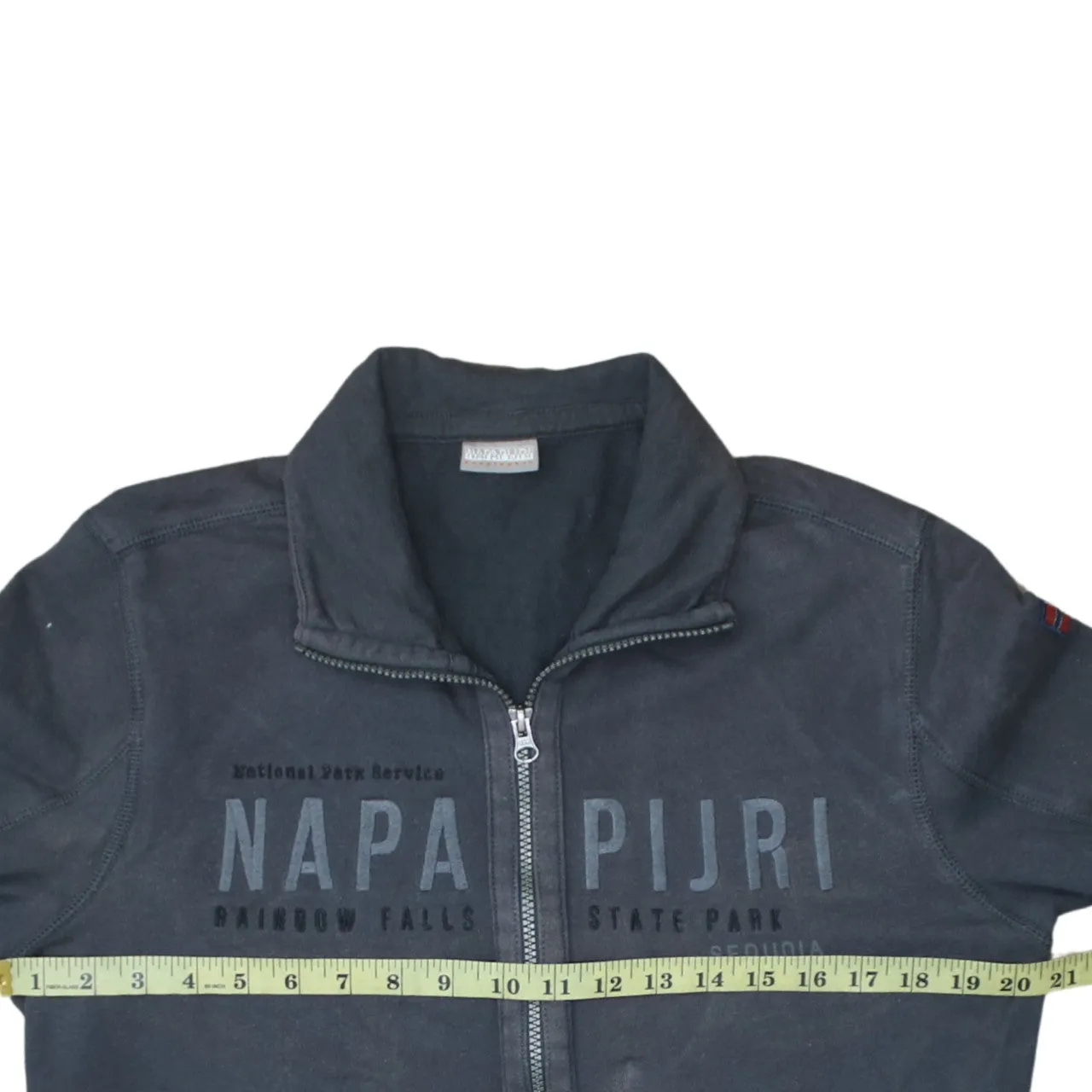 Napapijri 90's Spellout Full Zip Up Sweatshirt Medium Black sold by Vintage Club product image thumbnail 5