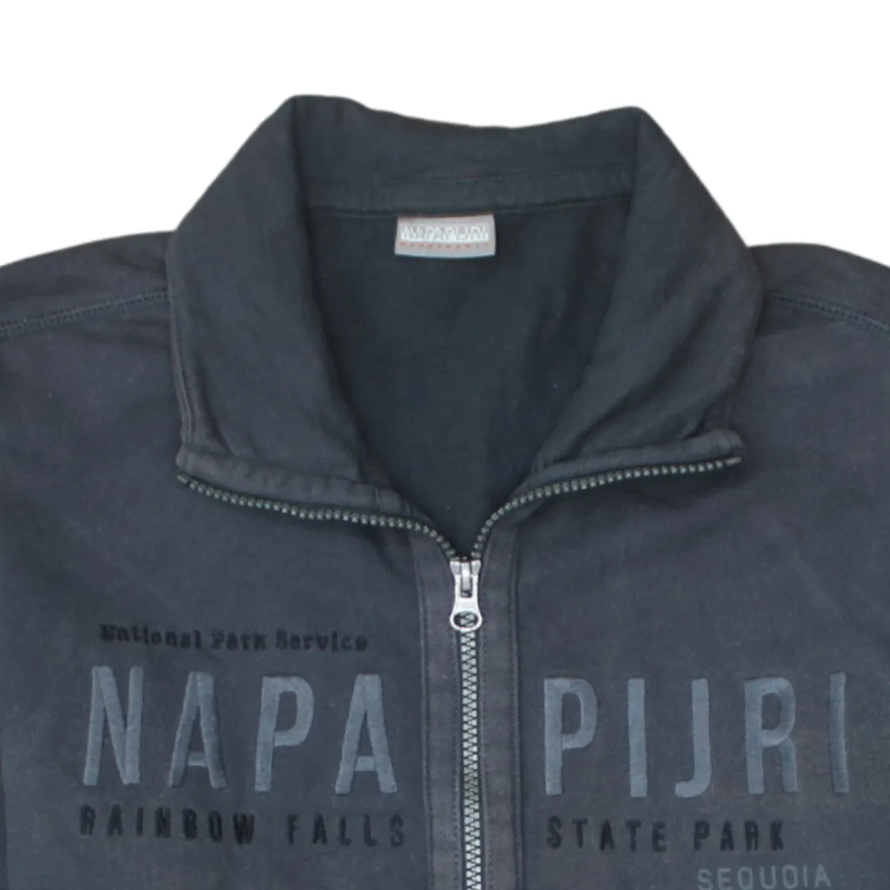 Napapijri 90's Spellout Full Zip Up Sweatshirt Medium Black sold by Vintage Club product image thumbnail 3