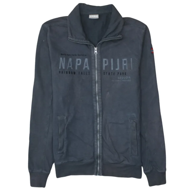 Napapijri 90's Spellout Full Zip Up Sweatshirt Medium Black sold by Vintage Club